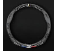 Car Steering Wheel Cover for Smart Roadster 2002-2005,Microfiber Leather Anti-slip Durable Automotive Steering Wheel Protector with Car Emblem Logo Interior Accessories,Black