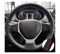 Car Steering Wheel Cover For Swift 2011-2017 For SX4 For S-CROSS For Celerio For Vitara 2015-2019 Hand Stitched Black Perforated Steering Wheel Leather Cover Cache Volant Voiture(Red)