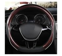 Car Steering Wheel Cover For Teramont For Atlas For T-Roc For T-cross 2017 2018 2019 2020 2021 D Shape Steering Wheel Cover(Coffee)