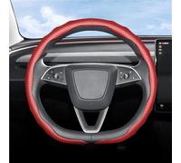 Car Steering Wheel Cover For Tesla Carbon Fiber Texture Steering Wheel Cover with Snap-On Wave-Shaped Sports Design Protective Case for Model 3 Y S X and Other