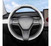 Car Steering Wheel Cover For Tesla Carbon Fiber Texture Steering Wheel Cover with Snap-On Wave-Shaped Sports Design Protective Case for Model 3 Y S X and Other