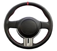 Car Steering Wheel Cover For Toyota 86 2012-2015 DIY Hand Stitched Black Soft Artificial Leather Car Steering Wheel Cover Protective(Red Blue Thread)