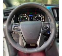Car Steering Wheel Cover For Toyota For Alphard For Vellfire 30 2016-2022 Non-Slip Microfiber Leather Customization Steering Wheel Cover Anti-Skid Steering Wheel(Black thread)