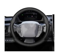 Car Steering Wheel Cover For Toyota For Camry 86 35-36.5cm Round Steering Wheel Cover Ultra-Thin Micro Fiber Leather(Punch Style Black)