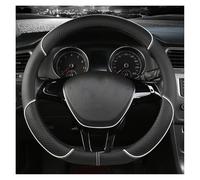 Car Steering Wheel Cover For Vauxhall For Corsa E 2014-2019 Carbon Fiber Leather Ultra-thin Sweat-absorbing Car Steering Wheel Cover(BlackWhite,O)