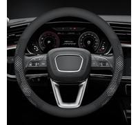 Car Steering Wheel Cover for VW Amarok I Double Cab 2010-2012 2013 2014 2015 2016 2017 2018 2019 2020, Steering Wheel Covers Microfiber 37-38cm/15'' Car Steering Wheel Cover Leather(White,Roundtype)