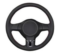 Car Steering Wheel Cover For Vw For Golf 6 Mk6 For Polo For Sagitar For Bora For Santana For Jetta Steering Wheel Cover Artificial Leather Anti-Skid Steering Wheel(Black thread)