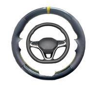 Car Steering Wheel Cover For VW For Golf 7 6 For MK7 MK6 MK5 NK4 NK3 For MK2 For Polo Braid Steering Wheel Cover Wrap Hand Sewing Carbon Fibre Leather Anti-Skid Steering Wheel(Beige Thread)