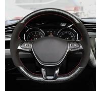 Car Steering Wheel Cover For Vw For Golf 7 For Mk7 For Passat B8 Hand-Stitched Soft Black Suede Steering Wheel Cover Interior Accessories Anti-Skid Steering Wheel(Type D)