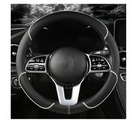Car Steering Wheel Cover For VW For Golf For Polo For Teramont For Atlas For T-Roc For T-cross Car Steering Wheel Cover 38cm PU Leather Interior Accessories(White O)