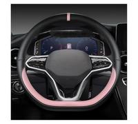 Car Steering Wheel Cover For VW For Teramont For Atlas For T-Roc For T-cross 2017-2021 D Shape Car Steering Wheel Cover(PINK)