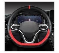 Car Steering Wheel Cover For VW For Teramont For Atlas For T-Roc For T-cross 2017-2021 D Shape Car Steering Wheel Cover(Red)