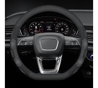 Car Steering Wheel Cover for VW T-Cross 2019 2020 2021 2022 2023 2024 2025, Steering Wheel Covers Microfiber 37-38cm/15'' Car Steering Wheel Cover Leather(White,D-type)