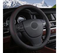 Car Steering Wheel Cover for VW T5 Transporter Caravelle Multivan 2003-2015, Leather Vehicle Interior Accessories Breathable Anti Slip Protector Hand Grip Sleeve,Black