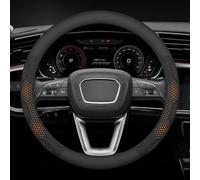 Car Steering Wheel Cover for VW Transporter (T6) Kombi Doka Plus 2015 2016 2017 2018 2019, Steering Wheel Covers Microfiber 37-38cm/15'' Car Steering Wheel Cover Leather(Orange,Roundtype)