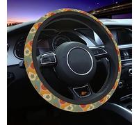 Car Steering Wheel Cover for Women Men, Non-Slip Flower Retro Steering Wheel Protector, Universal 14"-15" Fit for Cars, SUVs, Trucks (Flower Retro)