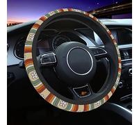 Car Steering Wheel Cover for Women Men, Non-Slip Rainbow Retro Steering Wheel Protector, Universal 14"-15" Fit for Cars, SUVs, Trucks (Rainbow Retro)