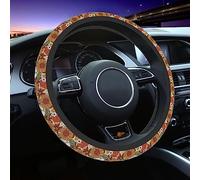 Car Steering Wheel Cover for Women Men, Non-Slip Retro Sunflower Floral Steering Wheel Protector, Universal 14"-15" Fit for Cars, SUVs, Trucks (Retro Sunflower Floral)