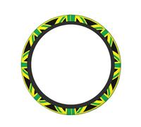 Car Steering Wheel Cover - Jamaica Jamaican Kingdom Flag Thicken Elastic Steering Wheel Cover, 15 Inch Fit Most Cars Automotive