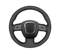 Car Steering Wheel Cover Leather Black Artificial Leather For A3 8P Sportback A4 B8 For Avant A5 8T A6 C6 A8 D3 Q7 8R Q5 4L S4 S3 Car Steering Wheel Cover Breathable Anti-slip Protector(Red Thread)