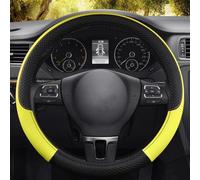 Car Steering Wheel Cover Leather Braid On The For ATLAS For VILORAN For Golf 7 Auto Interior Accessories(Yellow)