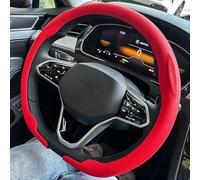 Car Steering Wheel Cover Leather D Cut Auto Steering Wheel Cover Ultra-Thin Breathable Non-Slip Shape Sport Car Protector Accessories(Orange)