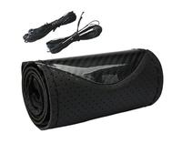 Car Steering Wheel Cover Leather DIY Hand Stitch PU Leather Protector Braiding Cover For Steering Wheel 38 Cm Carbon Fiber Car Steering Wheel Cover Breathable Anti-slip Protector(A)