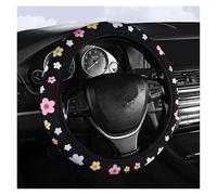 Car Steering Wheel Cover Leather Elastic No Inner Ring Design Universal Breathable Sweat Absorbent Comfortable To The Touch Soft Microfiber Steering Wheel Cover(Little wild flower)