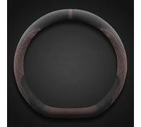 Car Steering Wheel Cover Leather for Ford Transit/Tourneo Custom 2023-2024 2025, Car Steering Wheel Cover Steering Wheel Protector Microfiber Leather(Black-Brown,D Shape)