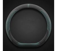 Car Steering Wheel Cover Leather for Ford Transit/Tourneo Custom 2023-2024 2025, Car Steering Wheel Cover Steering Wheel Protector Microfiber Leather(Black-Green,D Shape)