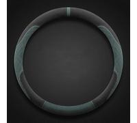 Car Steering Wheel Cover Leather for Ford Transit/Tourneo Custom 2023-2024 2025, Car Steering Wheel Cover Steering Wheel Protector Microfiber Leather(Black-Green,O Shape)