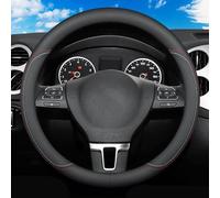 Car Steering Wheel Cover Leather for Mitsubishi ASX Lancer Pajero Outlander L200 EVO Lancer, Anti Slip Steering Wheel Protector, Breathable Microfiber 37-38cm,Type O-colore-1