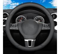 Car Steering Wheel Cover Leather for Modell 3 Modell S Modell X Modell Y, Anti Slip Steering Wheel Protector, Breathable Microfiber 37-38cm,Type O-Black-2