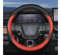 Car Steering Wheel Cover Leather For Toyota For Avalon For Highlander For Camry For Corolla For Cross RAV4 Steering Wheel Cover(Black Red 4pcs)