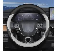 Car Steering Wheel Cover Leather For Toyota For Avalon For Highlander For Camry For Corolla For Cross RAV4 Steering Wheel Cover(Black Gray)