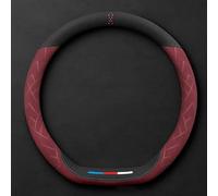 Car Steering Wheel Cover Leather for VW T6 und T6.1 Multivan/Caravelle California ab 2015-, Steering Wheel Covers Soft Microfiber Leather 37-38cm/15'' Plush Car Steering(Red,D type)