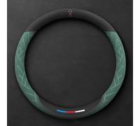 Car Steering Wheel Cover Leather for VW T6 und T6.1 Multivan/Caravelle California ab 2015-, Steering Wheel Covers Soft Microfiber Leather 37-38cm/15'' Plush Car Steering(Green,Roundtype)