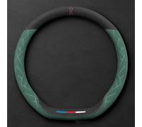 Car Steering Wheel Cover Leather for VW T6 und T6.1 Multivan/Caravelle California ab 2015-, Steering Wheel Covers Soft Microfiber Leather 37-38cm/15'' Plush Car Steering(Green,D type)