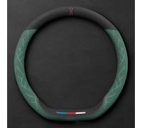Car Steering Wheel Cover Leather for VW T6 und T6.1 Multivan/Caravelle California ab 2015-, Steering Wheel Covers Soft Microfiber Leather 37-38cm/15'' Plush Car Steering(Green,D type)