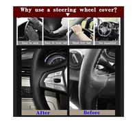 Car Steering Wheel Cover Leather for X5 E70 2006-2013 X6 E71 2008-2014 DIY Black Car Accessories Steering Wheel Cover E72 ActiveHybrid X6 Breathable Anti-slip Protector(Gray Thread)