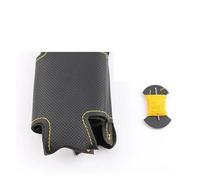 Car Steering Wheel Cover Leather Hand-sewn Car Braiding Cover For Clio 4 IV For Kaptur For Captur 2016 2017 2018 2019 Steering Wheel Protector(Yellow thead)