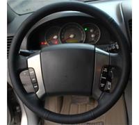 Car Steering Wheel Cover Leather Hand-stitched Car Steering Wheel Cover For Kia For Sorento 2003-2009 Steering Wheel Covers(Light blue Thread)