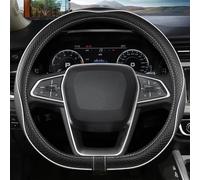 Car Steering Wheel Cover Leather Interior For Ford For EcoSport For Escape For Kuga For Expedition EL Max For Explorer Durble(White D shape)