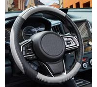 Car Steering Wheel Cover Leather - Soft Microfiber Steering Wheel Cover Universal Size M 37-38cm /14.5-15inch, Anti-slip, Breathable, Gray
