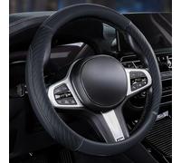 Car Steering Wheel Cover Leather - Soft Microfiber Steering Wheel Cover Universal Size M 37-38cm /14.5-15inch, Anti-slip, Breathable, Black