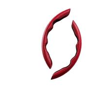 Car Steering Wheel Cover Leather Universal Car Steering Wheel Booster Cover Non-Slip Auto Interior Decoration Accessories 1Pair Red Carbon Fiber Look Breathable Anti-slip Protector(A)