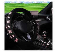 Car Steering Wheel Cover Leather Women Sparkling Outer Ring Car Decoration 14.5-15Inches Universal Suitable Various Models Accessories Soft Microfiber Steering Wheel Cover(Pink)