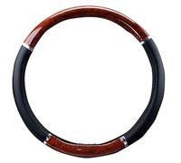 Car Steering Wheel Cover Medium Lychee Pattern Crescent Wood Grain Universal 15 Inch Car Styling Wood Black