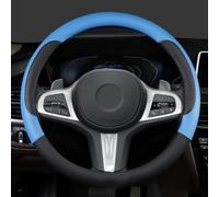 Car Steering Wheel Cover Micro Fiber Leather Size M 38cm For X1 X3 X5 X6 E36 E39 E46 E30 E60 E90 E92 Auto Accessoriese(Blu)