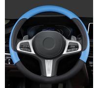 Car Steering Wheel Cover Micro Fiber Leather Size M 38cm For X1 X3 X5 X6 E36 E39 E46 E30 E60 E90 E92 Auto Accessoriese(Blu)